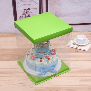 Plastic cake packaging box