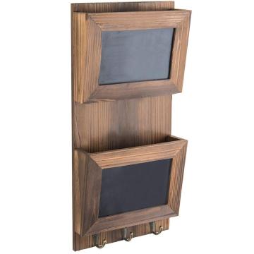 Country Rustic Wood Wall Mounted Erasable Chalkboard Small Decorative Hanging Storage plunter box Shelf Rack