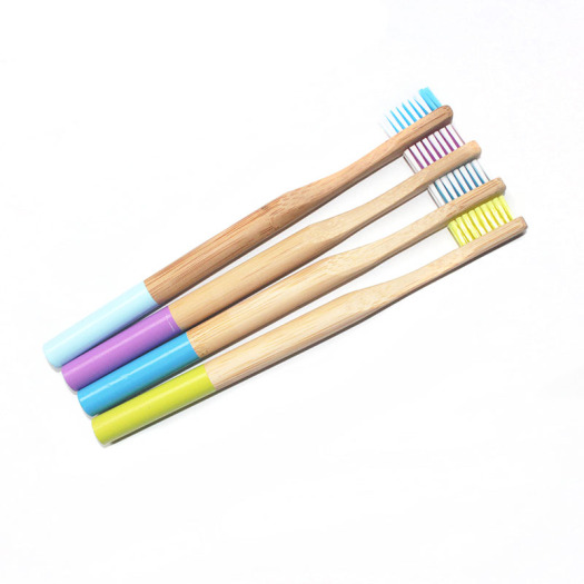 Soft Bristle Round Handle Bamboo Toothbrush For Adult