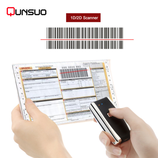Portable bluetooth Mini 1D barcode QR code scanner