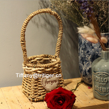 American Style Woven cornhusk Basket Flower Pots Creative Artificial Flowers pot