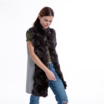 Woman cashmere fur waistcoat