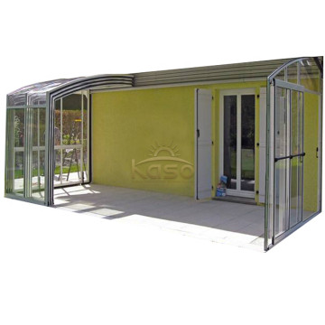 Tempered Glass Polycarbonate Material Telescopic Sunroom