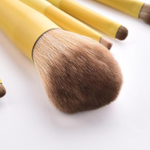 11Pcs Best Yellow Makeup Brushes Set Brand