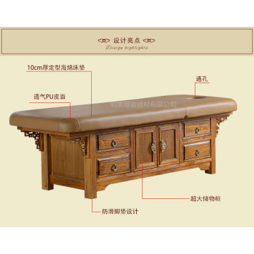 wooden frame  massage table for beauty salon