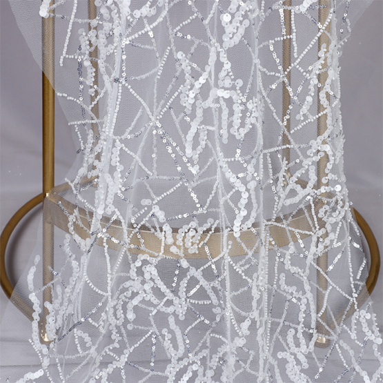 sequin lace fabric wedding dress
