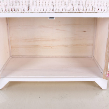 Foldable wood ironing boards with storage cabinet