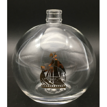 Vintage Perfume Bottle Short Refillable Empty Glass