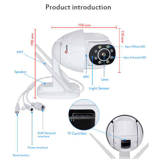 4X Digital Zoom Speed Dome Wireless PTZ Camera