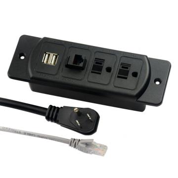 US 3-Outlets Power Unit With Internet Ports