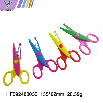 Plastic handle children craft scissors shape cutting