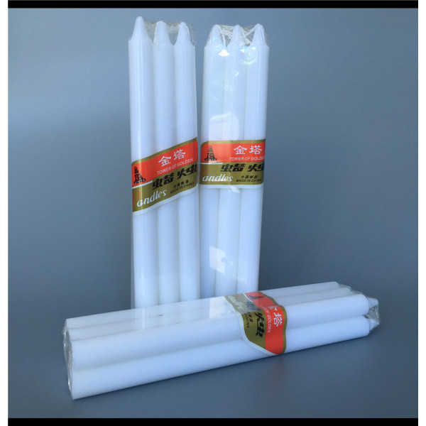 8pcs white pillar stick paraffin wax candle