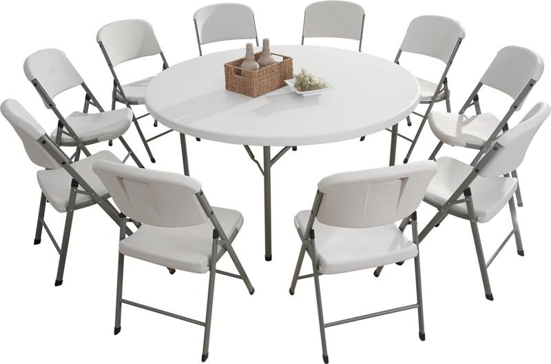 5ft round folding table and chair