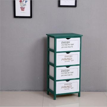 White Green color design 2 drawers wooden cabinet
