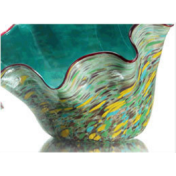 Shell shape colorful glass fruit plate