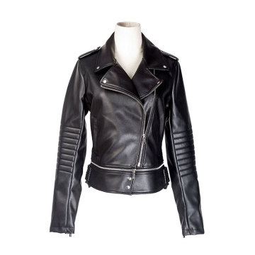 Female`s PU biker jacket