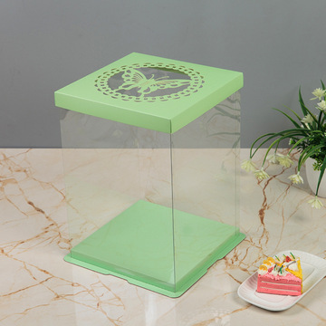 plastic clear cake box transparent