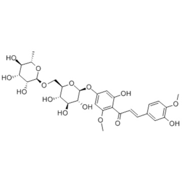 2-Propen-1-one,1-[4-[[6-O-(6-deoxy-a-L-mannopyranosyl)-b-D-glucopyranosyl]oxy]-2-hydroxy-6-methoxyphenyl]-3-(3-hydroxy-4-methoxyphenyl)-,( 57251623,2E)- CAS 24292-52-2