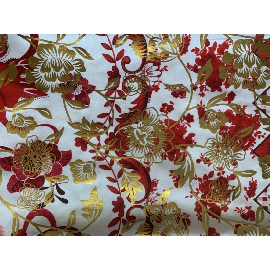 Golden Powder Print Polyester Fabric