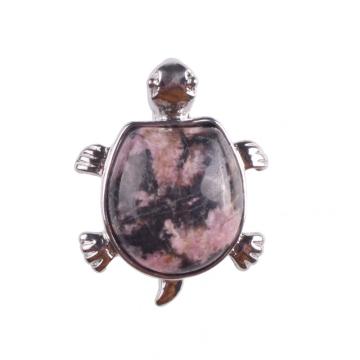 Wholesale Cute Turtle Rhodochrosite Stone Pendant Necklace