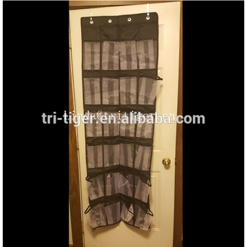 Household oxford fabric over the door hanging men shoe organizer with 24 mesh pockets