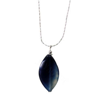 Natural Gemstone Agate Necklace with Silver Chain