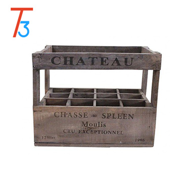 vintage style crate - 12 bottle holder wooden wine box