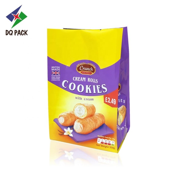 Flat Bottom cookies packaging bag with customized logo