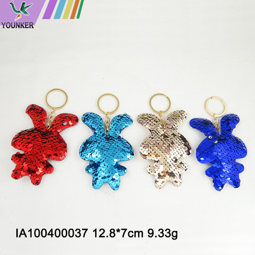 Rabbit - shaped sequined key chain bag pendant