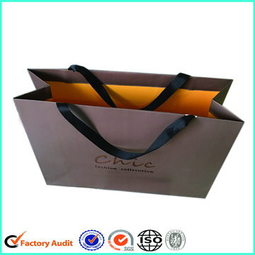 Print Logo Paper Shopping Bag Ribbon Handle