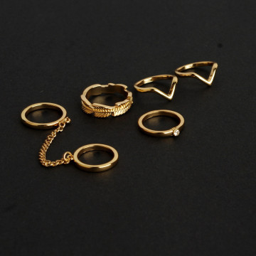 5pcs Fashion Rings Set Wedding Party Engagement Alloy Rings Jewelry Set