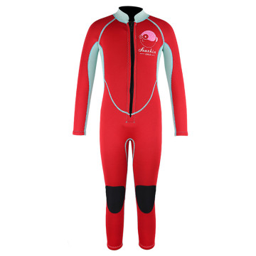 Seaskin Kids Front Zipper Red Color Freediving Wetsuits