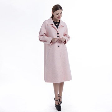 Pink single breasted cashmere coat
