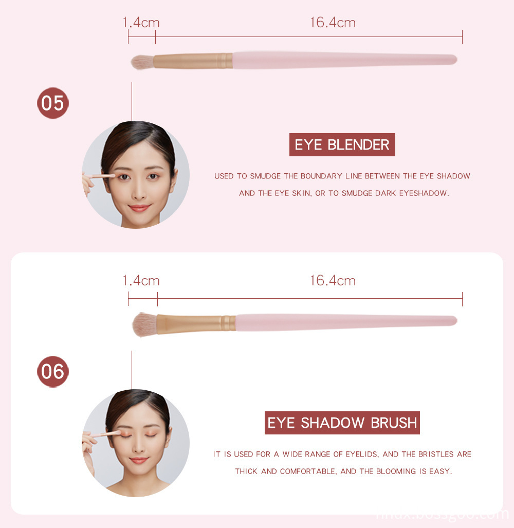 Pink Makeup Brushes Set