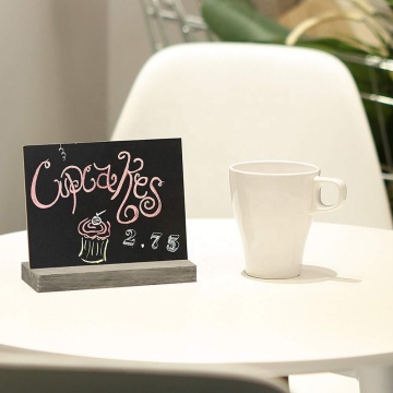 5 X 6 Inch Mini Tabletop Chalkboard Signs with Vintage Style Wood Base Stands, Set of 4
