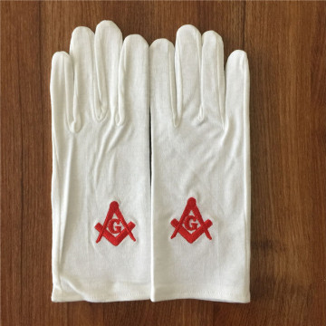 Masonic White Cotton Gloves