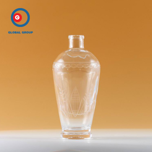 Unique Carved Glass Transparent Bottle