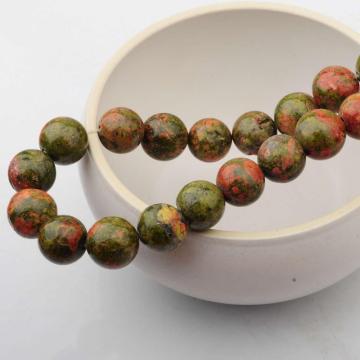 14MM Loose natural Gemstone Unakite Round Beads for Making jewelry