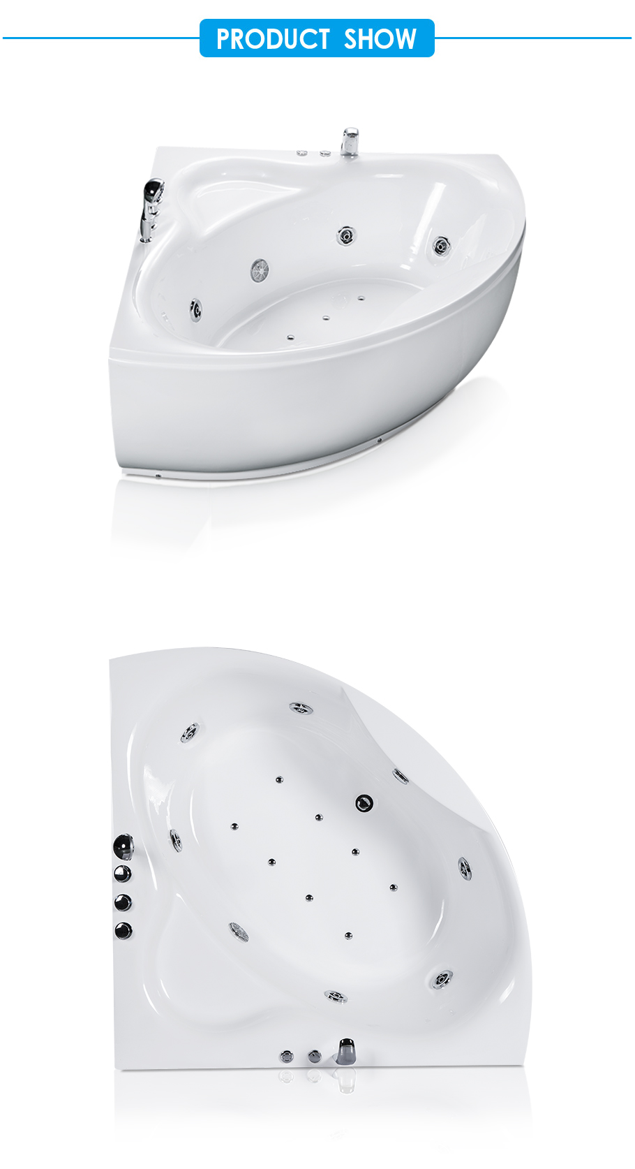 Sector Whirlpool Bathtub in White