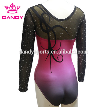 Pink Ombre Music Gymnastics Competition Leotards