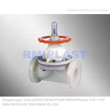 PVDF Industrial Diaphragm Valve PN10
