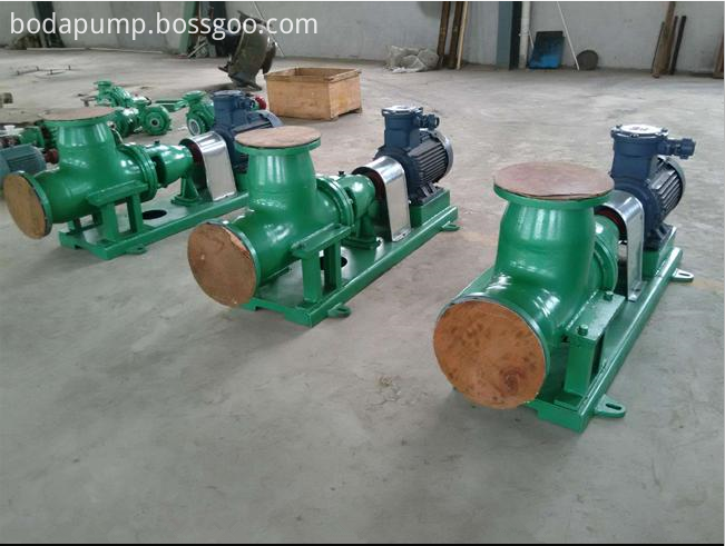 FJX Axial Flow Evaporation Circulating Pump 1.FJX Axial Flow Evaporation Circulating Pump  2.Capcity:800-10000m3/h   3.Delivery lift:2-8m   4.Diameter:350-900mm   5.Working pressure:under 0.6MPa 1 Summarize: Integrated advantages of evaporation circulating pump both at home and abroad, we have developed FJX axial flow evaporation circulating pump, widely applied for evaporation, crystallizing, chemical reaction in the fields of chemical industry, nonferrous metallurgical, salt making, light industry, its typical application is as follows.  * Phosphate fertilizer plant:forced circulation for wet phosphoric acid concentration plant and AP slurry concentration plant.  * Bayer processing Alumina plant:forced circulation for sodium aluminate evaporator.  * Diaphragm caustic soda plant:forced circulation for caustic soda (including NaCl) evaporator.  * Vacuum salt:forced circulation for NaCl crystallizer.  * Mirabilite plat:forced circulation for Na2SO4 crystallizer.  * Hydrometallurgy plant:forced circulation for copper sulfate and nickel sulfate crystallizer.  * Combination soda plant:forced circulation for cold separation crystallizer of ammonia chloride, salting out crystallizer of ammonia mother liquor.  * Pure soda plant:recovery of ammonium waste liquid, forced circulation for CaCl2 evaporator.  * Paper making factory:forced circulation for black liquor concentrator.  * Power plant:forced circulation for flue gas desulfurization, coking plant, Ammonium sulfate crystallizer of chemical fiber factory.  * Light industry:forced circulation for condensate alcohol, evaporation of citric acid, evaporation of sugar solution. 