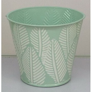 Hand painted tin flower bucket