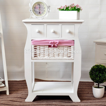 White Brown Bedside Table Storage Unit Shabby Chic Drawers Bedroom Furniture