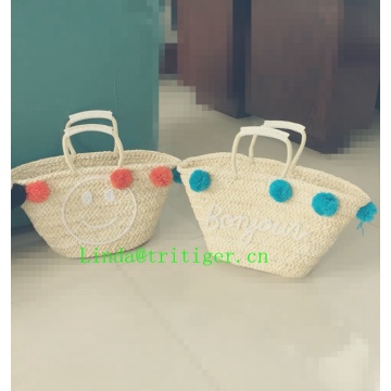 high quality handbag plastic straw woven tote bags