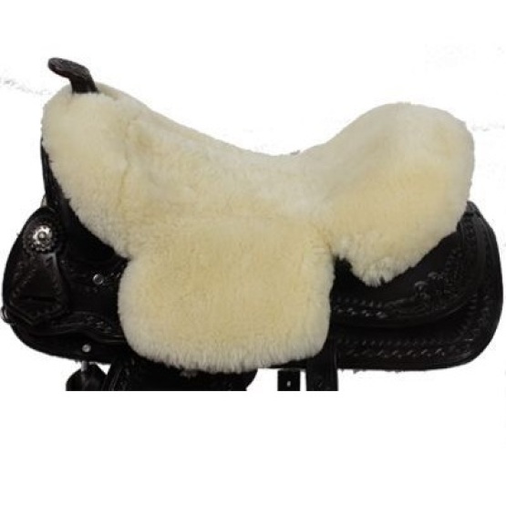 Genuine sheepskin saddle seat cover