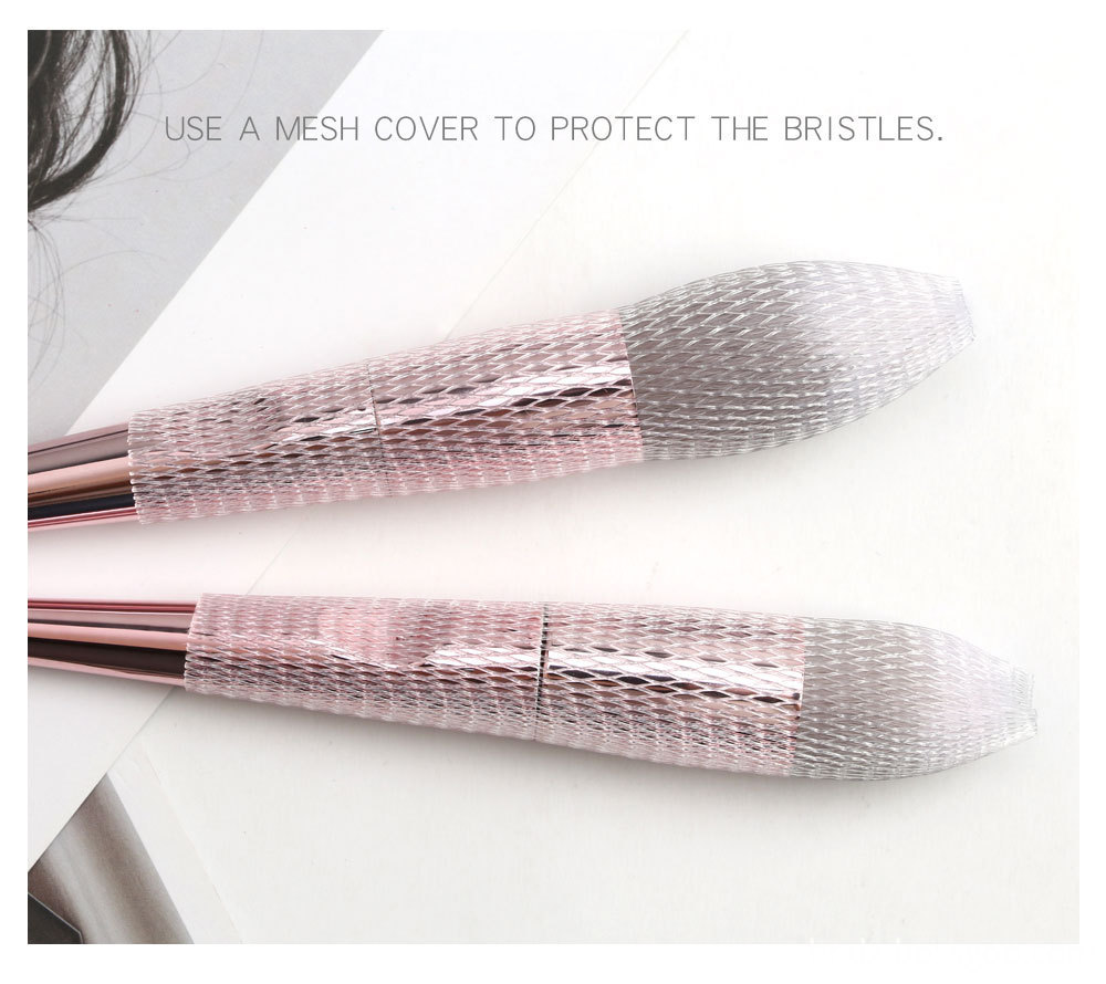 10 Piece Rose Gold Makeup Brushes Set pack