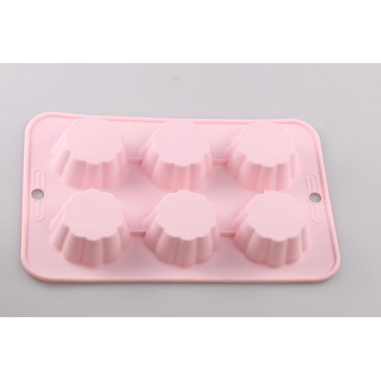 Food Grade 6 Cup Flower Silicone Cupcake Mold