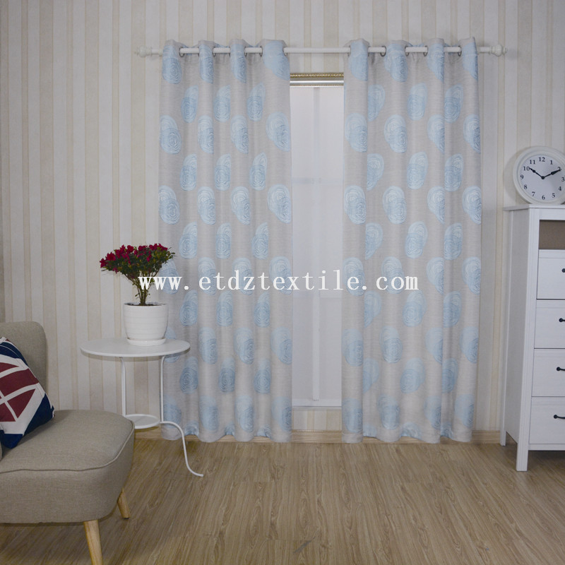 WZQ172 Sky Blue 2015 Top Sell Linen Touching 100% Polyester Curtain Fabric
