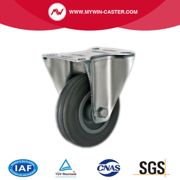 Gray Rubber Fixed Industrial Caster Wheels